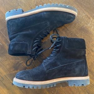 Vince black suede lace up boots